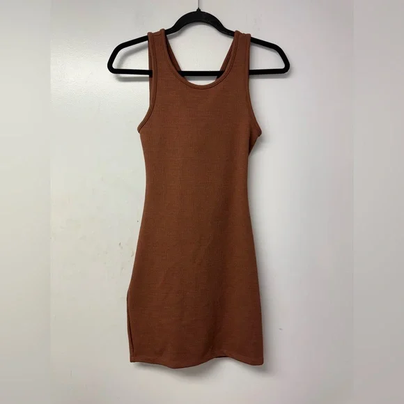 Roxy Good Keepsake XS Mini Dress Brown Cutout Cross Back Coastal Cowgirl Boho Y - Picture 5 of 12